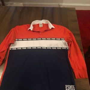 Long sleeve color block shirt